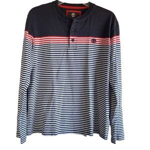 Timberland Earthkeepers Womens‎ Small Long Sleeve Striped Shirt Pull Over Black